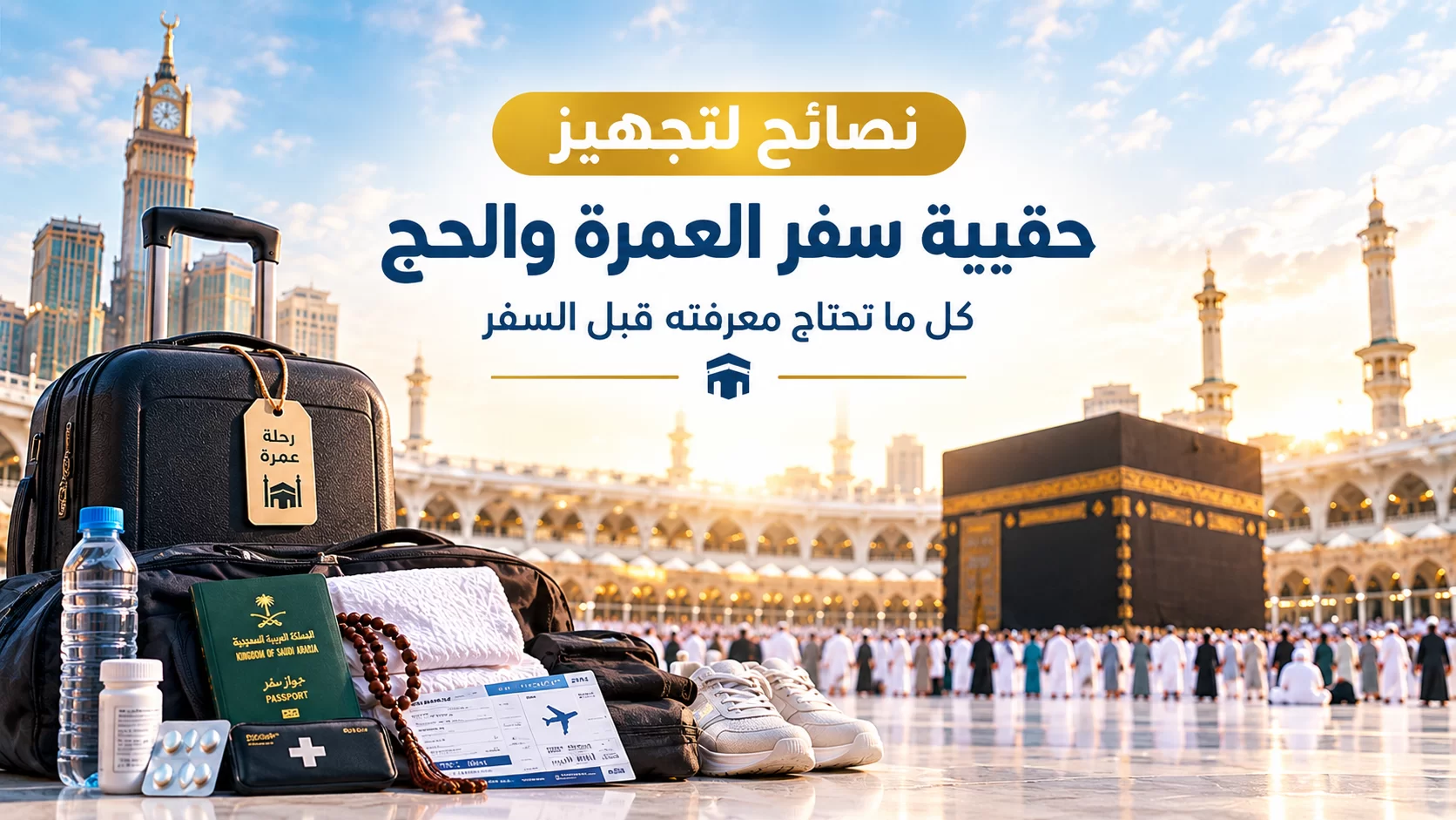 نصائح لتجهيز حقيبة سفر العمرة والحج: كل ما تحتاج معرفته قبل السفر — أنوار الحرمين للسياحة